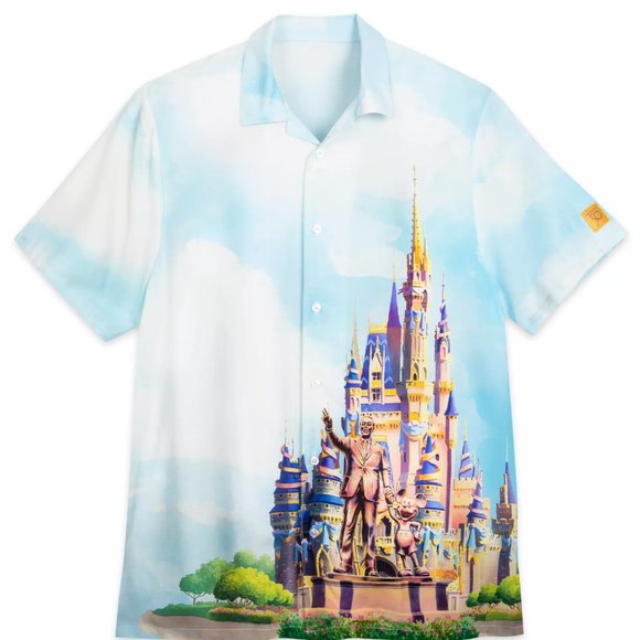 Disney Other - Walt Disney World 50Th Anniversary Castle Woven Button Down Camp Shirt XL - NEW